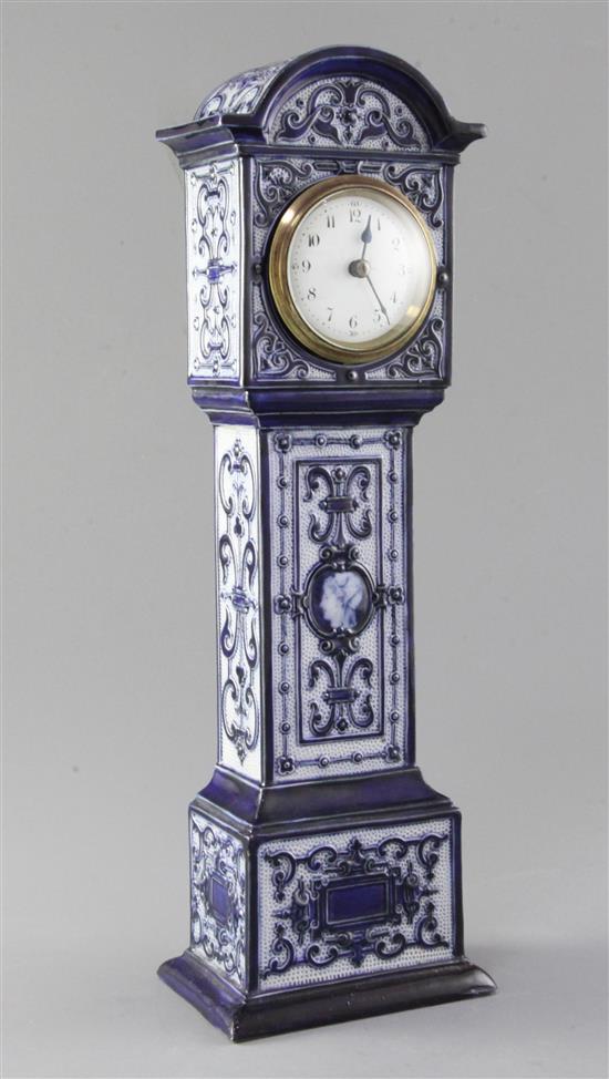 An early 20th century Doulton novelty timepiece, height 35cm.